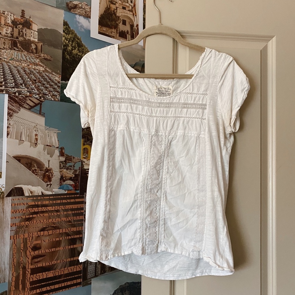 Delicate white lace blouse